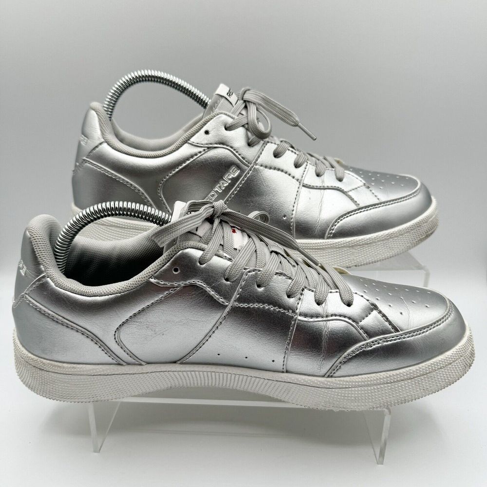 RedTape RTE-3186 Men's US 10 Casual Athletic Shoes Silver White Lace Up Sneakers